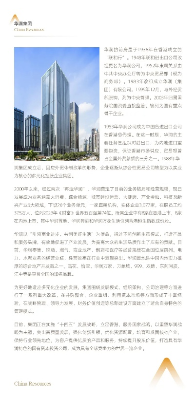 华润集团纺织品业务概览