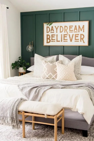 Textile Bedroom Design with Hand-Painted Patterns