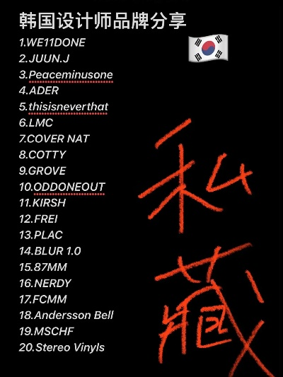 韩国纺织品牌大全排名前十名