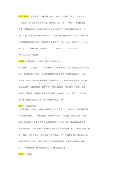 中国十大纺织品牌及其厂家介绍
