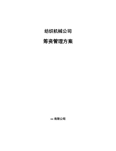 纺织厂资金筹措与策略分析