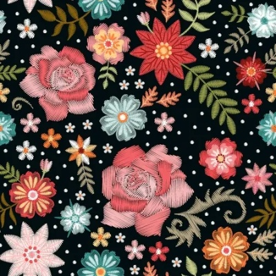 Textile Flower Design Patterns in Design Graphics