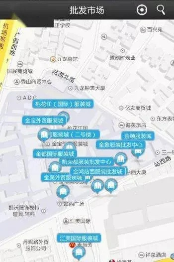 广州纺织品批发市场区域分布