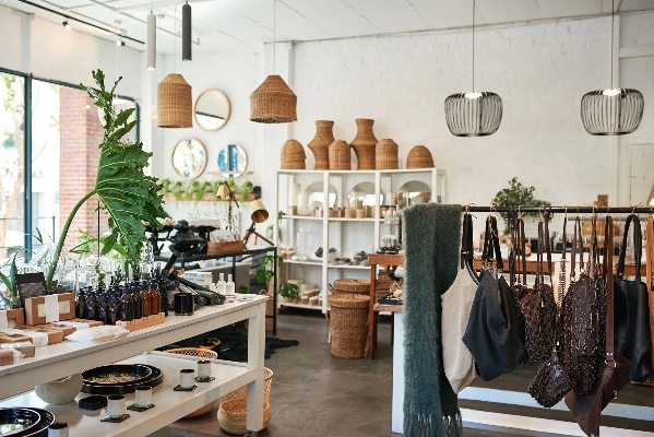 Inside a Textile Shop with Photographs