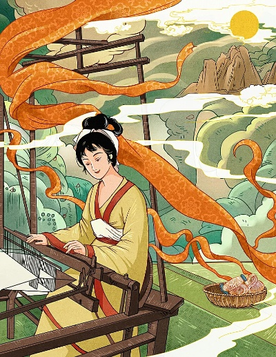 古风纺织品插画之美